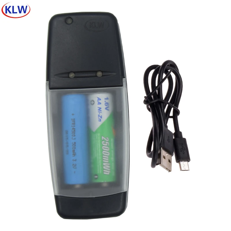 Умное зарядное устройство USB с 2 слотами для аккумуляторов 1,6 в NI-ZN AA AAA LiFePo4 14500 10440 наконечник интеллектуальное зарядное устройство