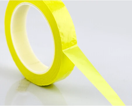 

2 Rolls (18mm*66M*0.06mm) Transformer Insulation PET Anti-Flame High Temperature Adhesive Mylar Tape Yellow