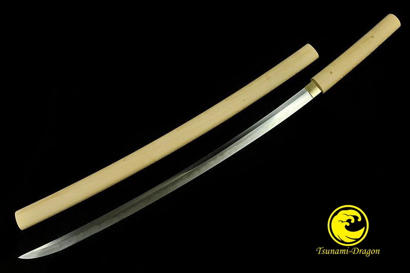 

Battle Clay Tempered Japanese Samurai Choji Hamon Blade Shirasaya Katana Sword