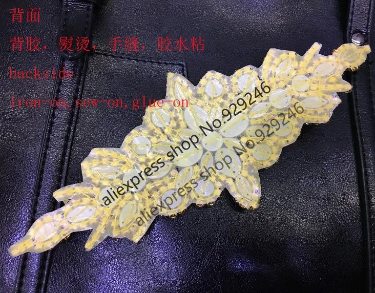 1 шт./лот модная обувь с украшением в виде кристаллов желтый цвет АВ аппликация из