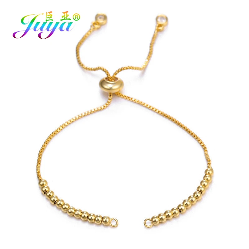 

Juya DIY Women Bracelets Making Metal Chains Supplies For Gold/Rose Gold Adjustable Connector Slider Chains Accessories