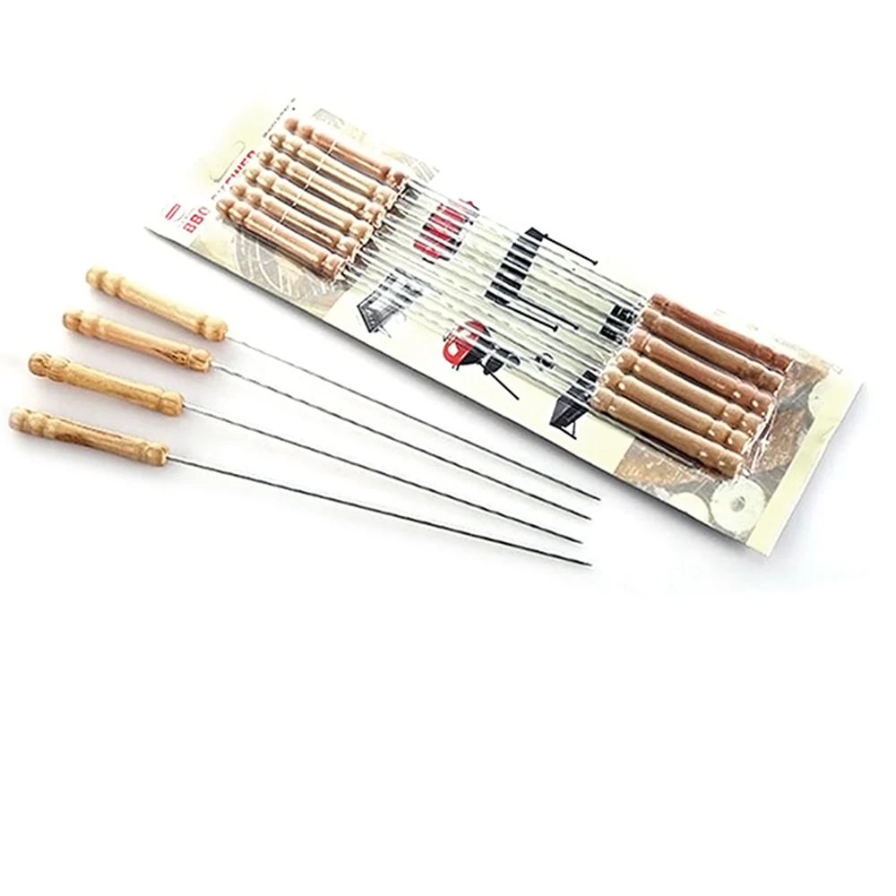 Деревянная игла для барбекю пикника 12 шт./компл.|bbq needle|metal bbqbarbecue needle |