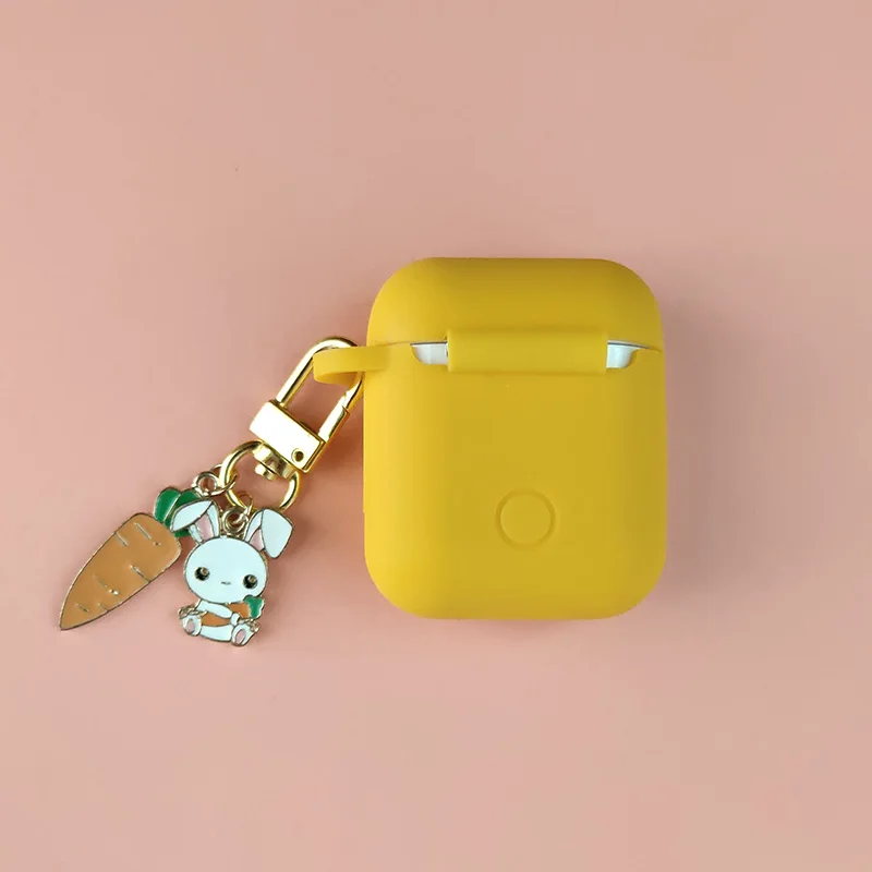 Милый силиконовый чехол с мультяшным милым котом для Apple, аксессуары для airpods, bluetooth-гарнитура, наушники, защитная крышка, брелок с кроликом