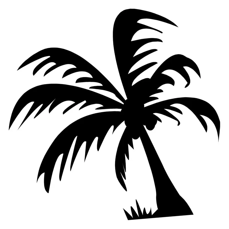 

6,5*6,5 см Виниловая наклейка с пальмами, наклейки, Аксессуары для автомобилей и мотоциклов, черный, серебристый цвет