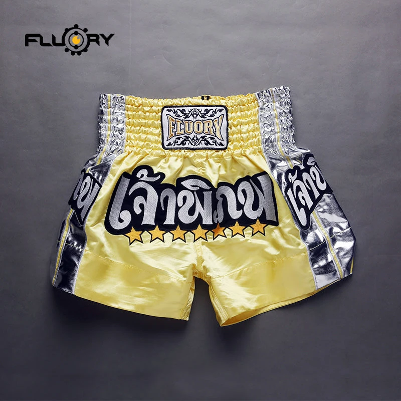 Женские и мужские шорты Fluory muay thai вышитые патчи штаны/плавки для кикбоксинга mma |