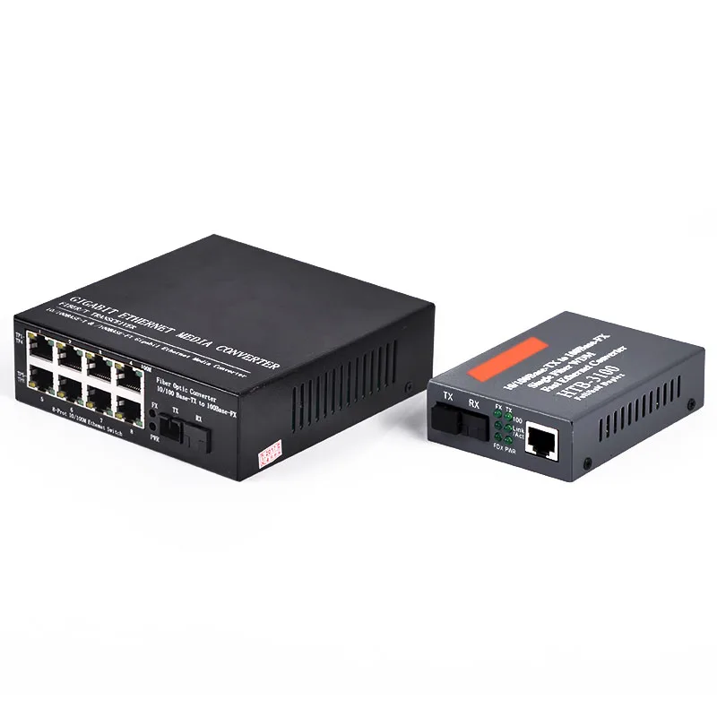1 пара 10/100 Мбит/с однорежимный конвертер SC Fast Media Ethernet + м оптического волокна 8