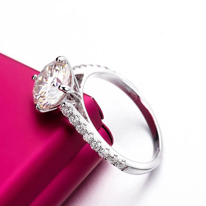 Женские модные обручальные кольца элегантные ювелирные изделия 4 зубца 18 k белое