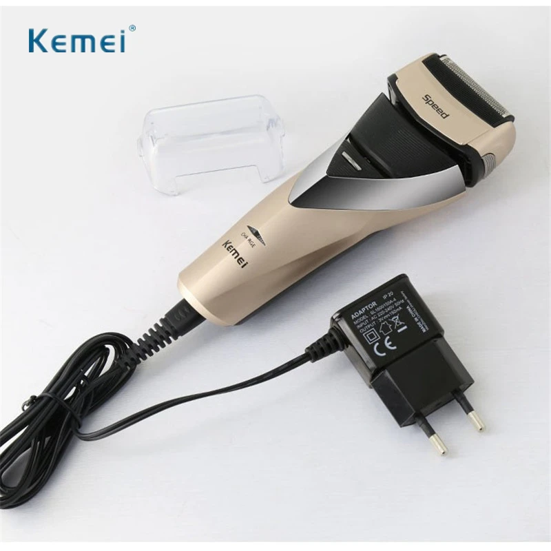 Новая мода Kemei Перезаряжаемые Бритвы электробритвы Triple Blade бритья