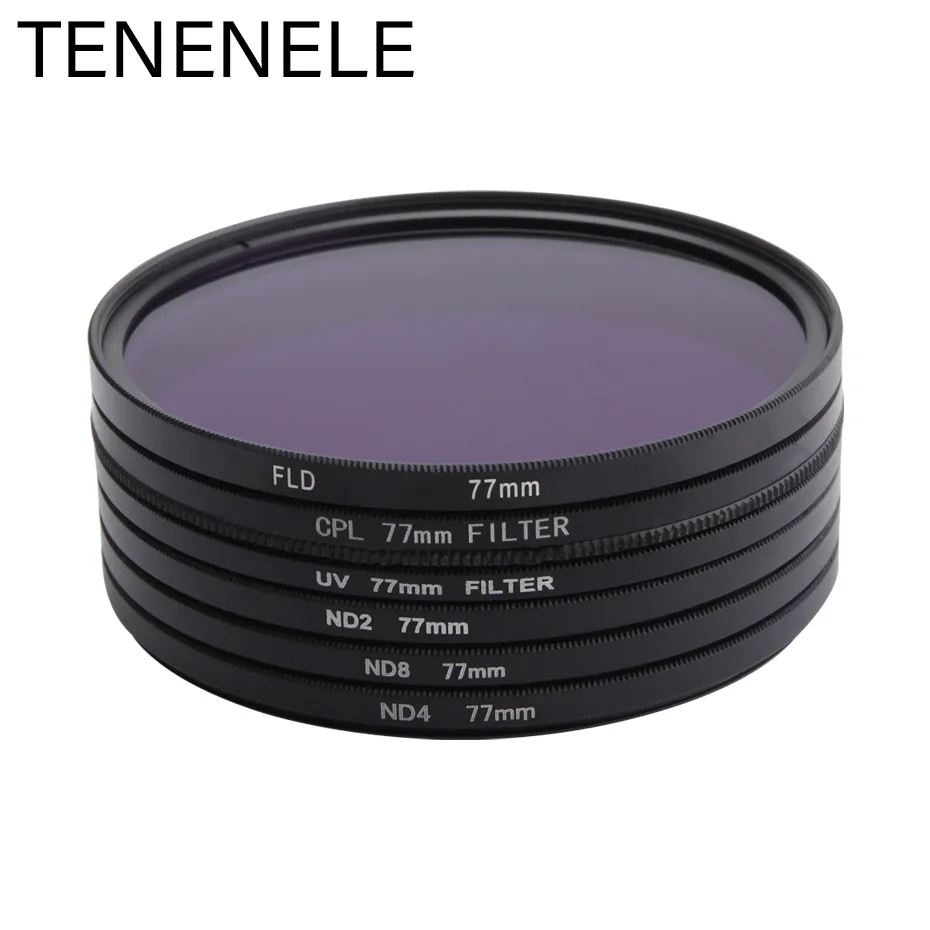 TENENELE 49 52 55 58 62 67 72 77 82 мм ND2/ND4/ND8/FLD/CPL/UV защита Набор фильтров для камеры Sony Nikon Canon Pentax