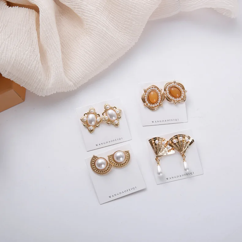 Женские серьги в форме капли с искусственным геометрическим жемчугом свадебные