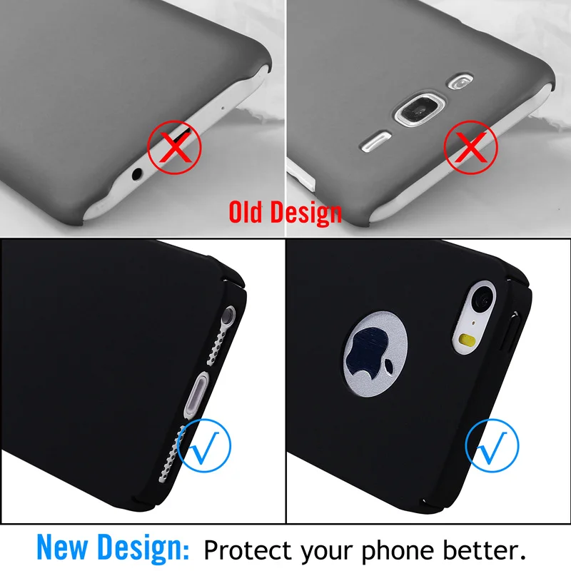 Для чехла Iphone 5S чехол жесткий пластиковый телефон сумка черный матовый 360