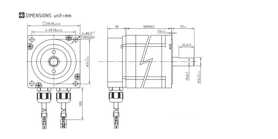 NEMA34 Closed-Loop Stepping Motor Drive Kit 20-70VAC/30~100VDC 2 Phase 6A 3Nm 86mm for Wire-stripping Machine LC86H260+LCDA86H |