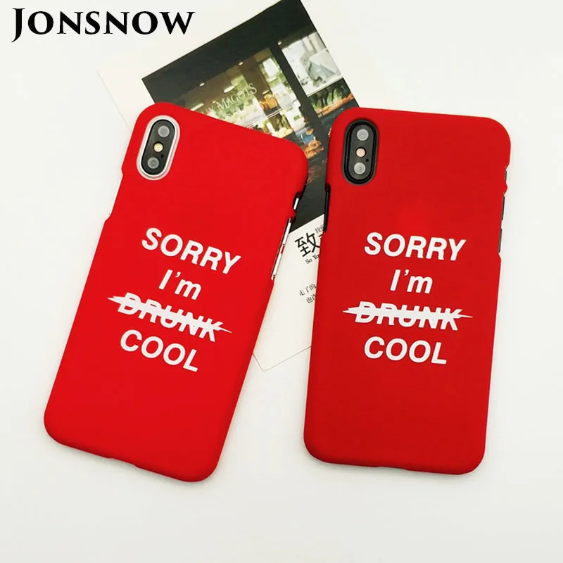 Матовый пластиковый чехол JONSNOW для iPhone 7 SORRY I'M COOL X 6 6S 8 Plus телефона Fundas |