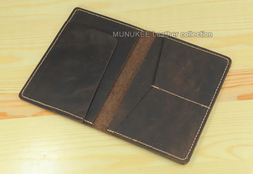 Vintage men Genuine leather passport cover travel passport holder Bag Leather Passport case Wallet license credit Card holder