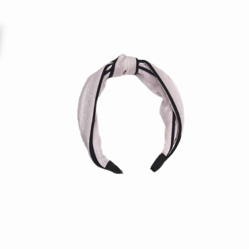 Autumn and winter hair accessories High-end simple leaf stripe middle knot headband Retro wide edge skid |