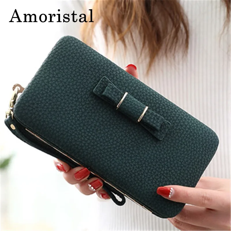 Женские клатчи на каждый день с бантиком модная сумочка из искусственной кожи