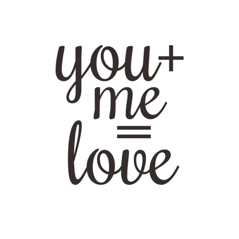 You + me = любовь черный английский резные настенные заметки компьютерная гостиная