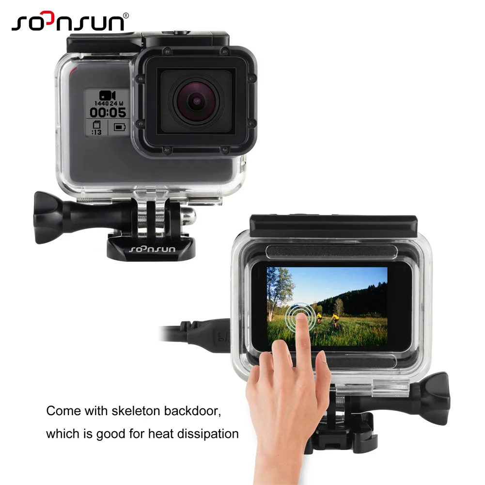 Защитный чехол SOONSUN с разъемом на боку каркасный корпус для GoPro Hero 5 6 7 Black