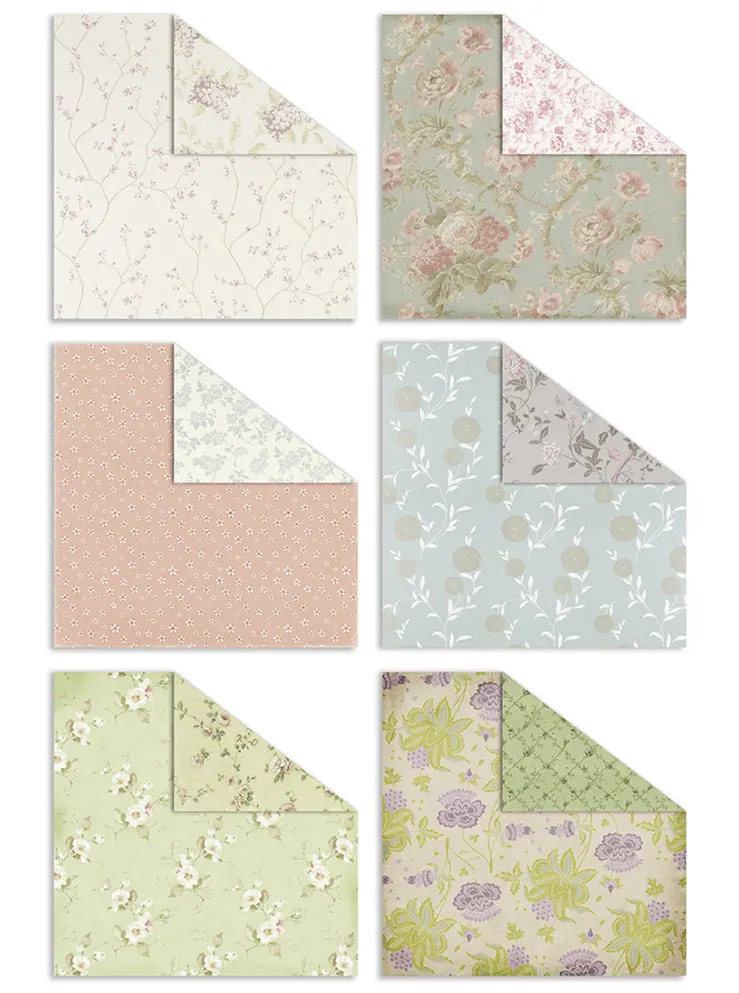 Новый 6 &quotдвухсторонний Ретро Европейский цветок фон бумажные салфетки узоры 12