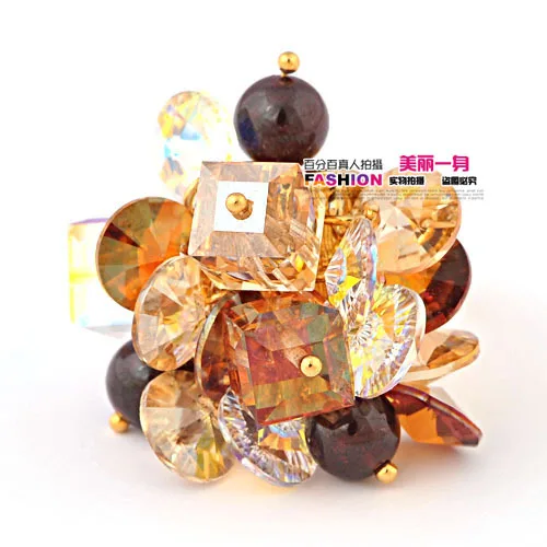 3 color crtystal flower women's ring open szie (ming) | Украшения и аксессуары