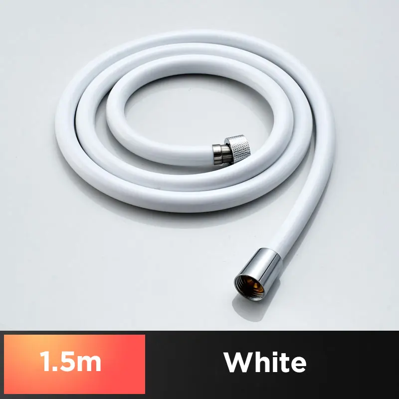 White 1.5m Bathroon шланги сантехнические ПВХ пластик 150 см/200 см душевой шланг ручная замена душа гибкий душ распылительный шланг - Цвет: White 1.5m