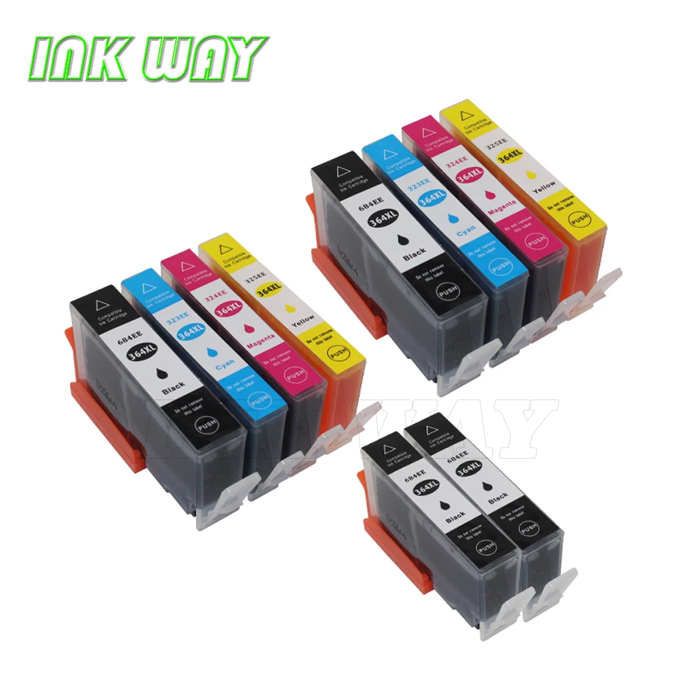INK WAY 10pcs 4 color replacement cartridge for hp364 multipack Photosmart 5510 5515 6510 B110a B109n | Компьютеры и офис