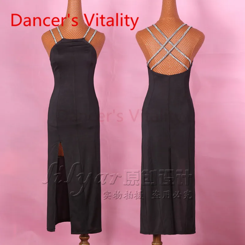 2017 платье для латинских танцев женское левое открытое жгут сальса Танго Румба