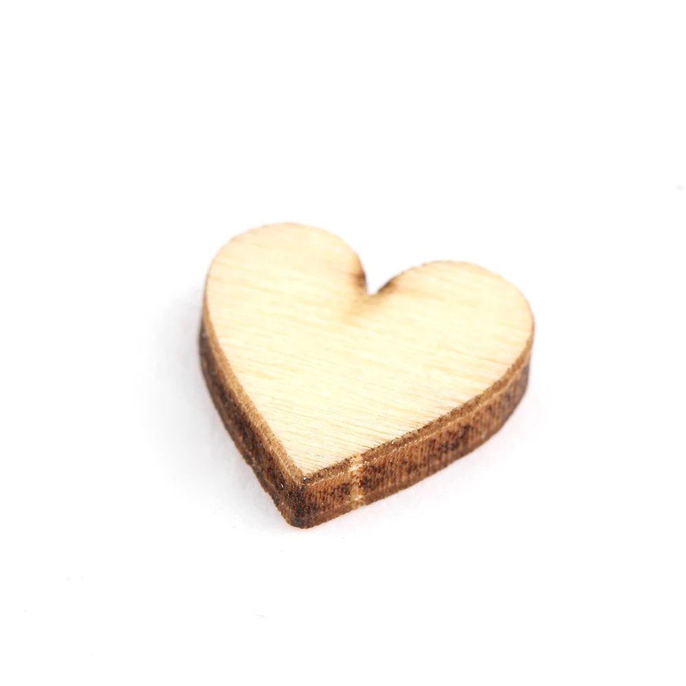 Fashion 100pcs 4 Sizes Mixed Rustic Wooden Love Heart Wedding Table Scatter Table Scatter Love Heart Decor Crafts Accessories