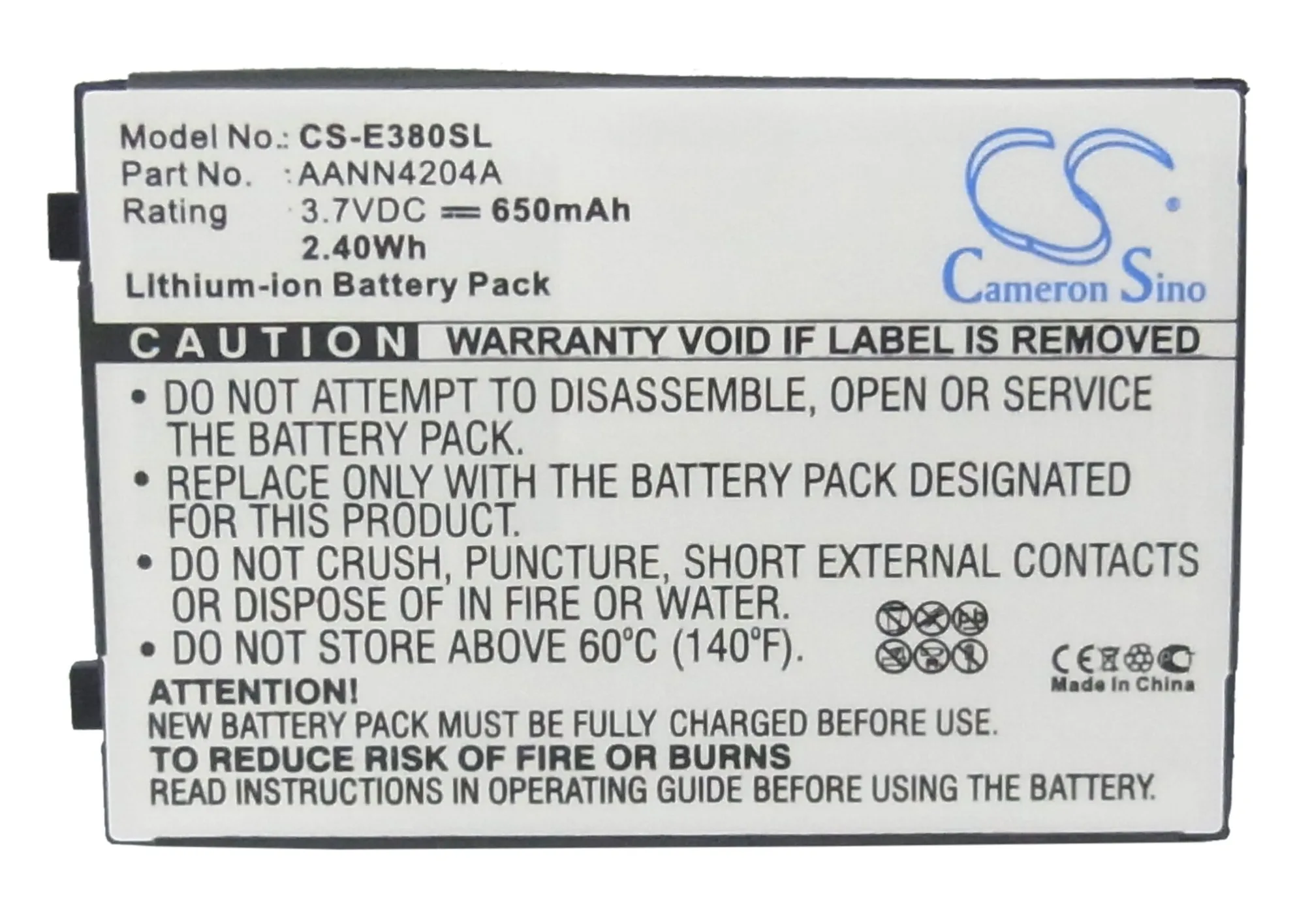 Аккумулятор Cameron Sino 650mAh AANN4204A для Motorola C550 C555 C560 C650 C651 E375 E378 E378i E380 V188 Tchibo Fotohandy