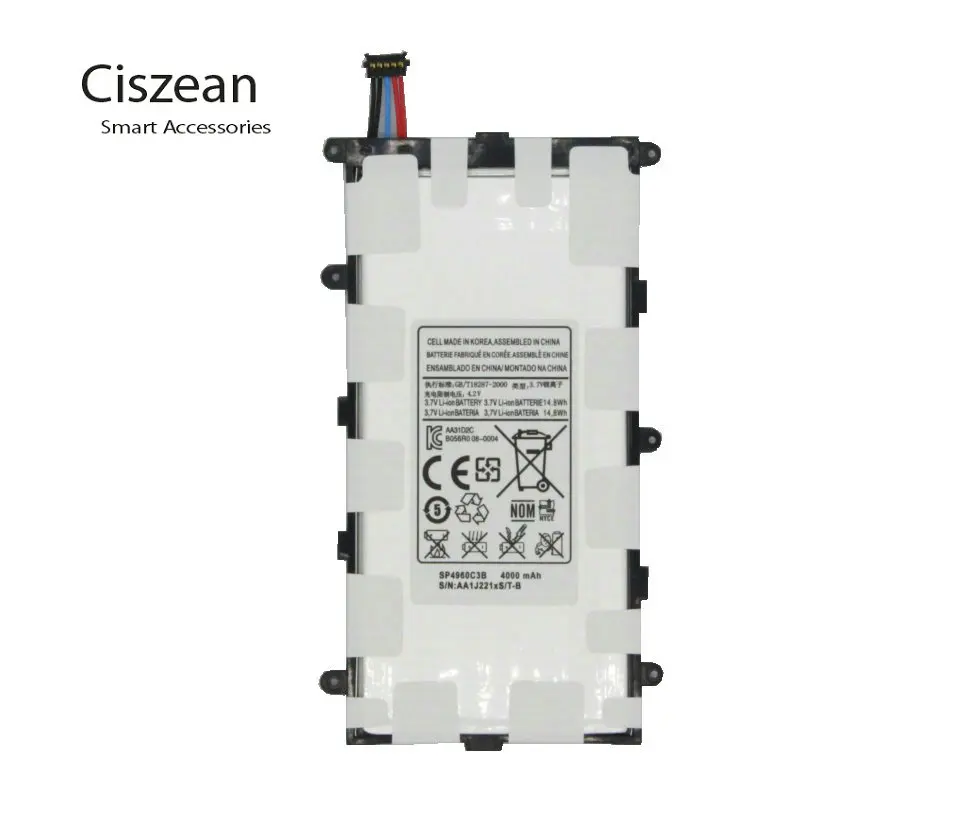 Сменный аккумулятор Ciszean 1x4000 мАч SP4960C3B для Samsung galaxy Tab Tablet 2 7 0 P6200 P3100 P3110 P3113|battery for