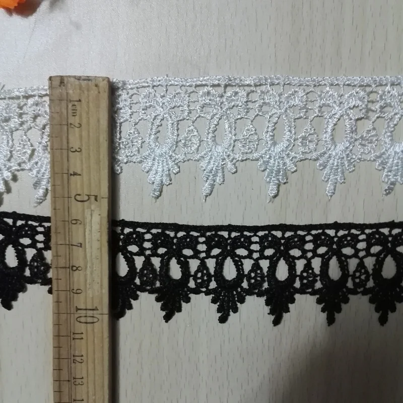 

1 Yard White Black Milk Silk Lace 50mm Cloth Wrap Knitting Embellishments DIY Patchwork Craft Lace Trims