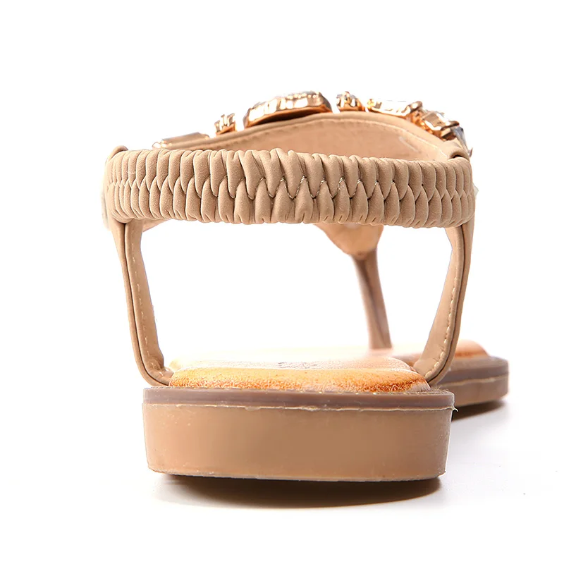 

Glglgege Women Shoes Rhinestones Crystal Chains Thong Gladiator Flat Sandals Women's Sandals 2018 Summer Women Shoes