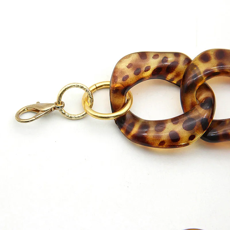 Женское винтажное акриловое ожерелье-чокер длинная цепь с крупными звеньями