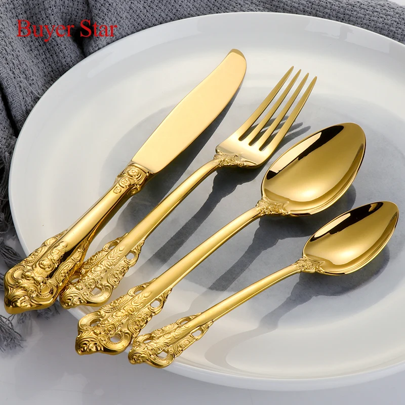 Набор столовых приборов в стиле ретро из нержавеющей стали 18/10 24 шт.|flatware set|retro