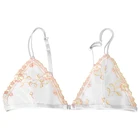 YANDW новый кружевной спортивный бюстгальтер для девочек переходного возраста от Для женщин Эротическое белье цветочной вышивкой тонкие размера плюс бюстгальтер без косточек глубокий A B C D 32 34, 36, 38, 40, 42, 44