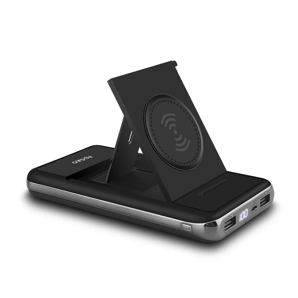 Беспроводное зарядное устройство Fdgao для iPhone XR XS Max 8 X Plus, беспроводное зарядное устройство Qi, зарядное устройство 20000 мА/ч для samsung S8 S9 Xiaomi - Тип штекера: Black