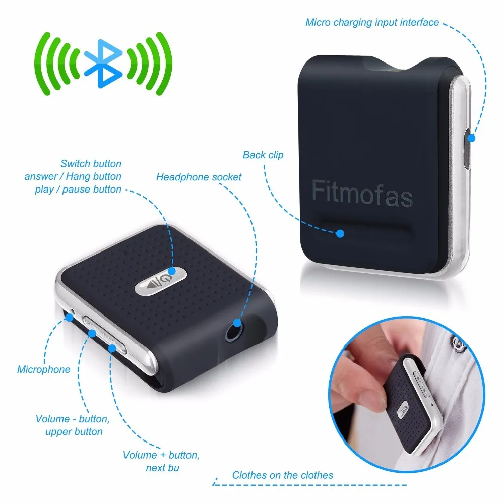 Nulaxy Bluetooth приемник портативный стерео Hands-free аудио адаптер автомобильный