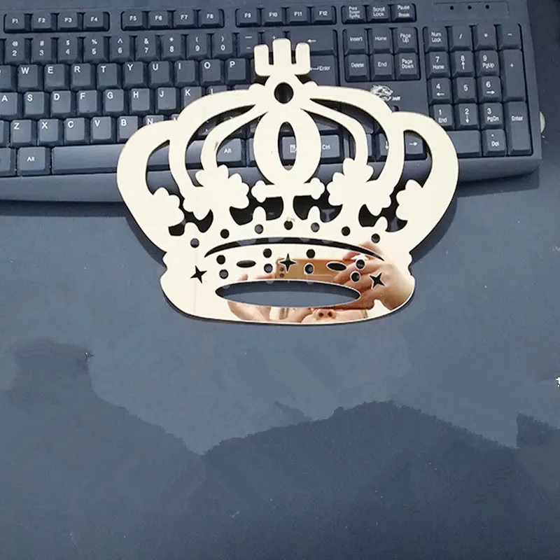 Gold Crown Персонализированное Зеркало Золото акрил Принцесса Корона на стену Имя Знак Свадьба День Рождения Вечеринка, пользовательские Babyshower детская знак - Цвет: Gold Crown