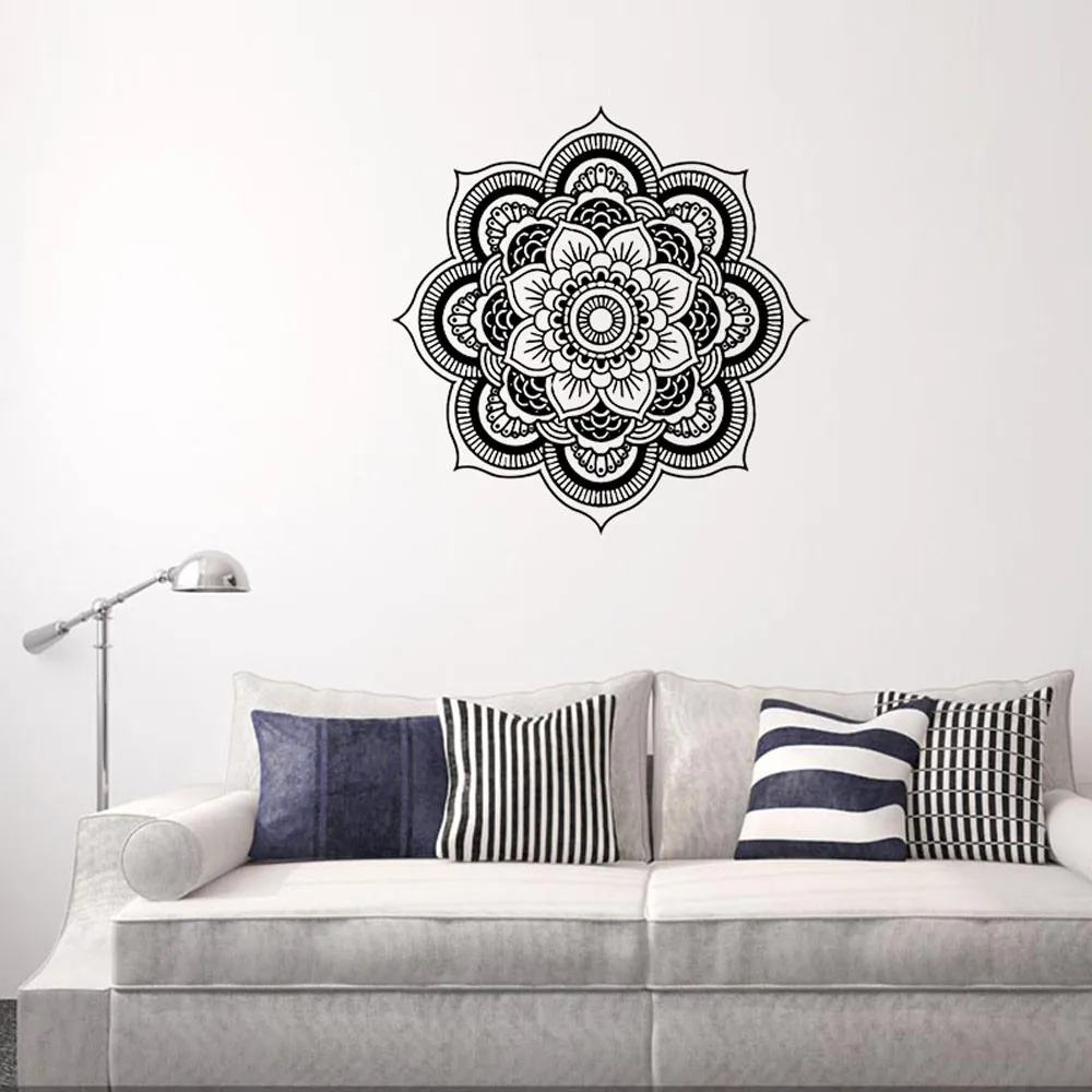 Retro Vintage Mandala Flower Pattern Indian Bedroom TV Wall Sticker Decal Mural Living Room Home Sofa Decoration Poster | Дом и сад