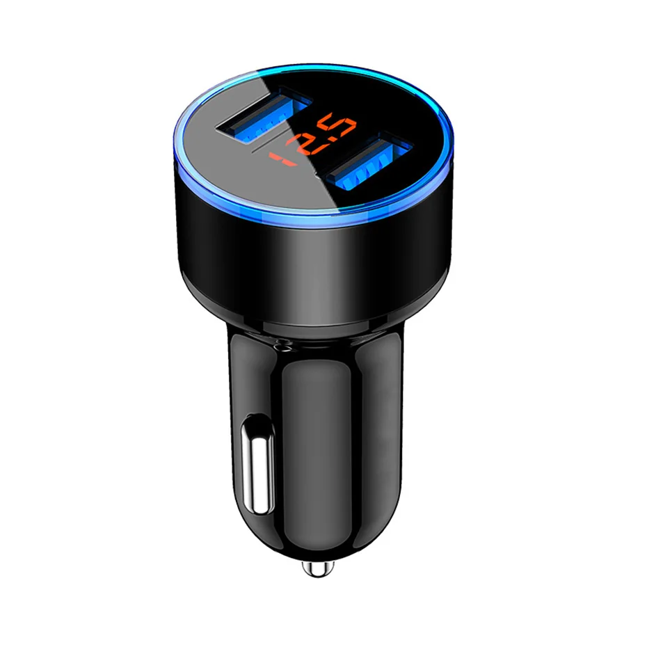 Black Универсальный 12 V-24 V для быстрой Переходник USB для зарядки в машине светодиодный Дисплей 5V 3.1A Авто ABS автомобильное usb-устройство для зарядки телефона для iPhone huawei - Название цвета: Black