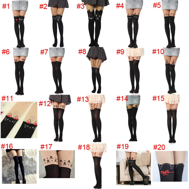 Женские чулки 2017 очаровательные черные сексуальные колготки с рисунком женские