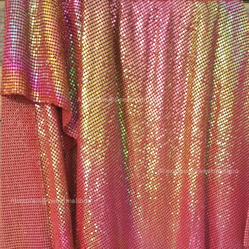 1pc 45*150cm Cheap Red Iridescent Metal Mesh Fabric Metallic Sequin Fabrics For Home Decoration Curtains Cosplay Dress IY Sewing - купить по
