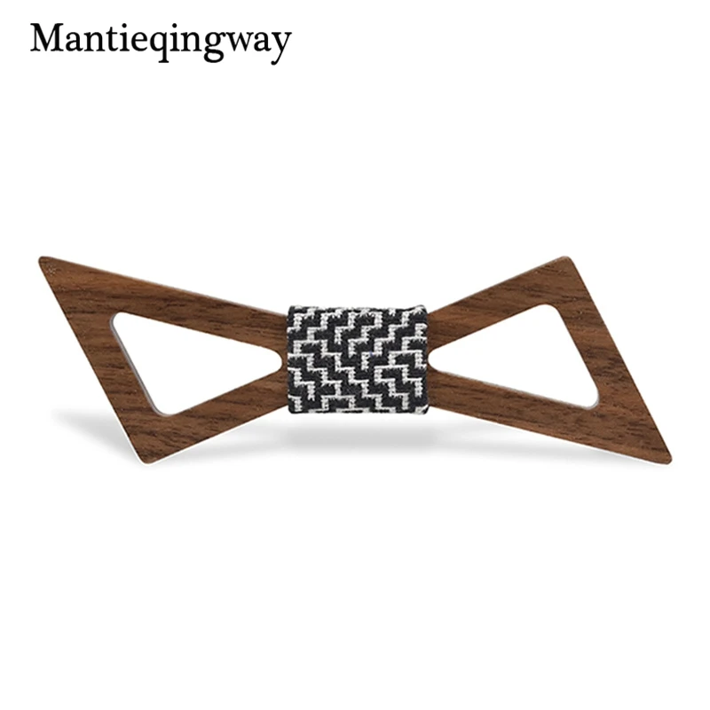 Мужской галстук ручной работы в полоску Mantieqingway деревянный бабочка клетку для