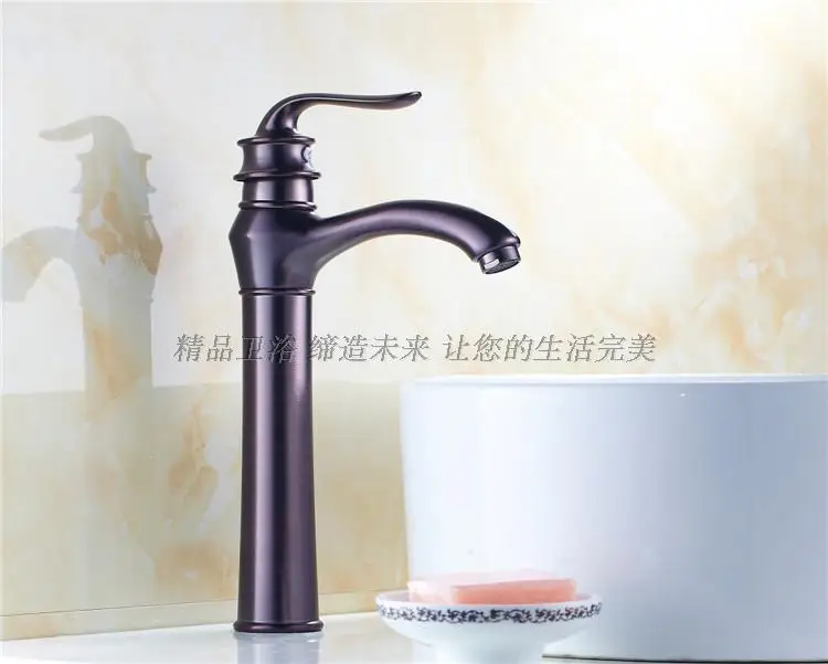 Винтажный стиль античная кран черный высокий ванной faucets латунь отделка
