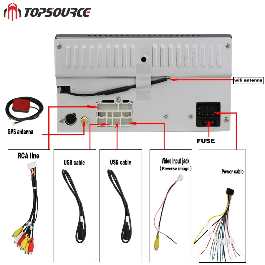 Автомобильный DVD плеер TOPSOURCE Universal 7 дюймов 2 din Rds GPS навигация Wi Fi Bluetooth Android 1