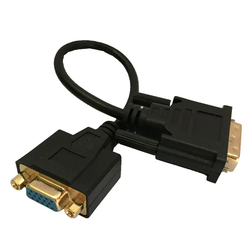 Кабель-адаптер DVI-VGA DVI-I 24 + 5 штекер-VGA HD15 Женский позолоченный для игр DVD ноутбуков