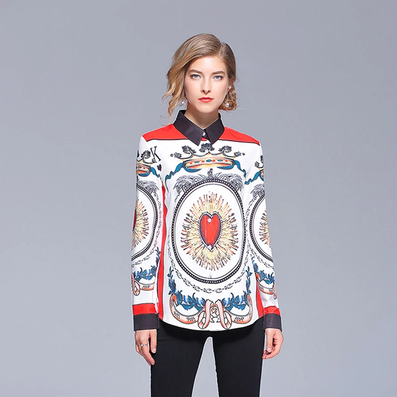 2018 г. осенние женские топы и блузки бренд взлетно-посадочной полосы дизайнеры