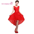 Красное платье с v-образным вырезом на шнуровке сзади, короткое спереди, длинное сзади, платья для выпускного вечера в греческом стиле, недорогие шифоновые платья для выпускного вечера, 2019 H1360