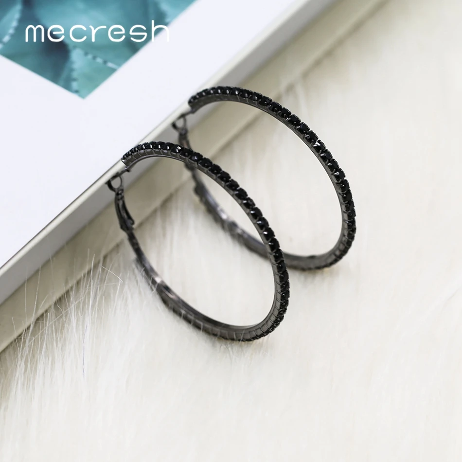Простые большие круглые серьги кольца Mecresh для женщин и девочек летние со