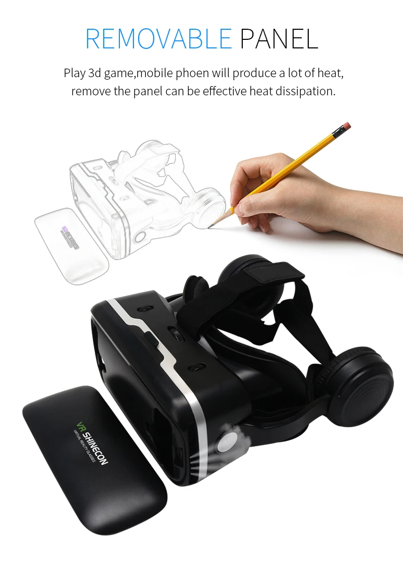 VR гарнитура Shinecon 6,0 Pro стерео Виртуальная реальность смартфон 3D очки Google VR гарнитура с контроллером для Android